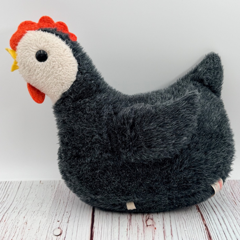 Vintage Douglas Cuddle Toys Grey Hen Chicken Plush Farmhouse Stuffed Animal 12in
